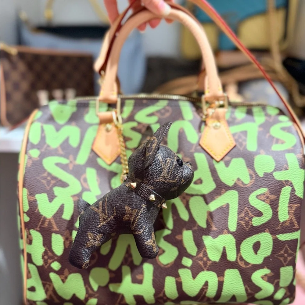 LV Brown damier Dog Charm keychain bag Louis Vuitton - Picture 9 of 10